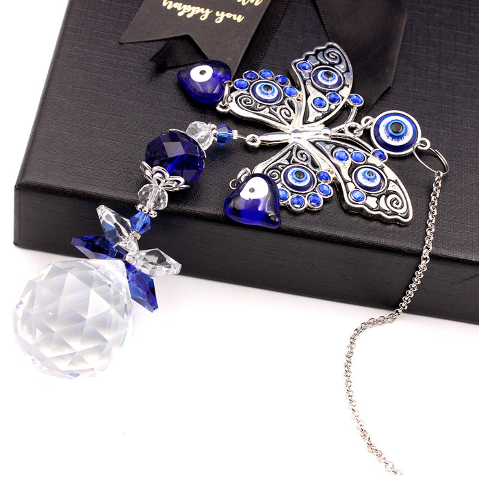 Wholesale Devil's Eye Crystal Sun Shop Dream Blue Eyes Diamond Mirror Ball Pendant Decorative Rearview Mirror