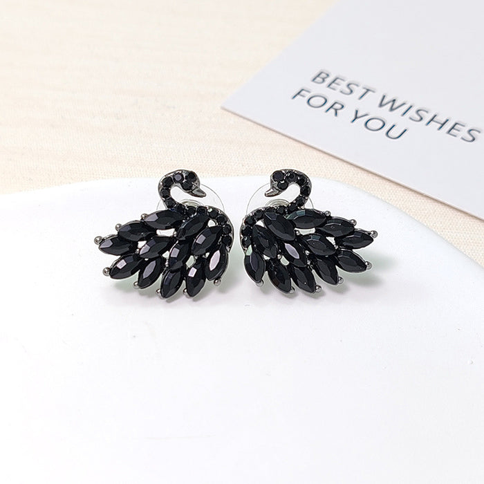 Wholesale Design sense Swan earrings temperament Advanced fashion personality New trendy zircon versatile earrings