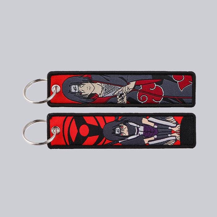 Wholesale Cartoon Anime Woven Label Keychain Pendant  Fabric Anime Peripheral