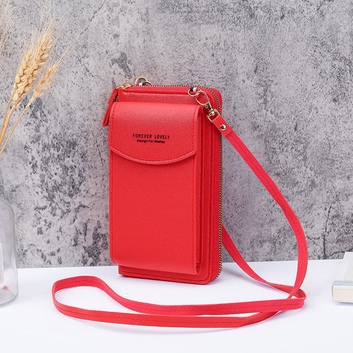 Wholesale Fresh Sweet Printed PU Crossbody Phone Bag Wallet for Women Gift Resale MOQ≥3