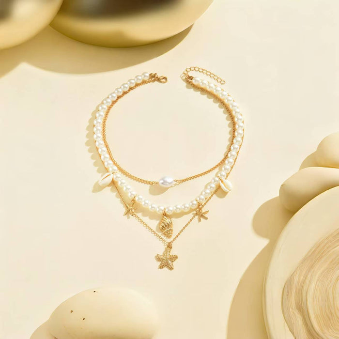 Wholesale Pearl necklace, retro layering, high-end feeling, collarbone chain