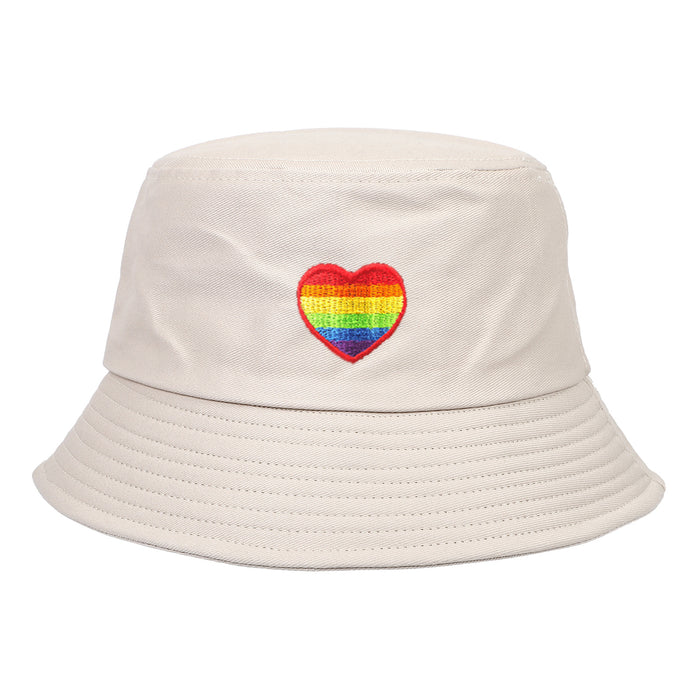 Wholesale Cotton Rainbow Love Embroidery Bucket Hat JDC-FH-ChenSheng004