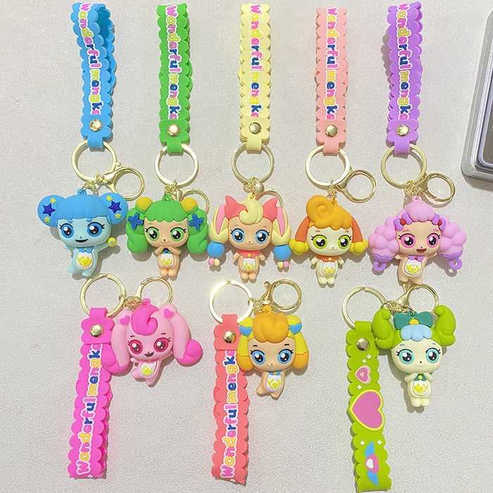 Wholesale Cartoon ful Cute Keychain Pendant Student Bookbag with Bell Pudding Dog Doll Pendant