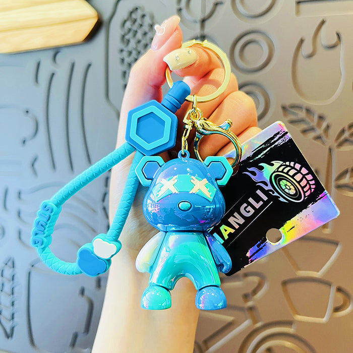 Wholesale Creative Colorful Plated Keychain Cartoon Bag Pendant