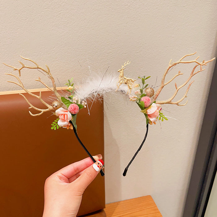 Wholesale Christmas Glow Headwear Fun Dress-up Headband Antler Hair Accessories