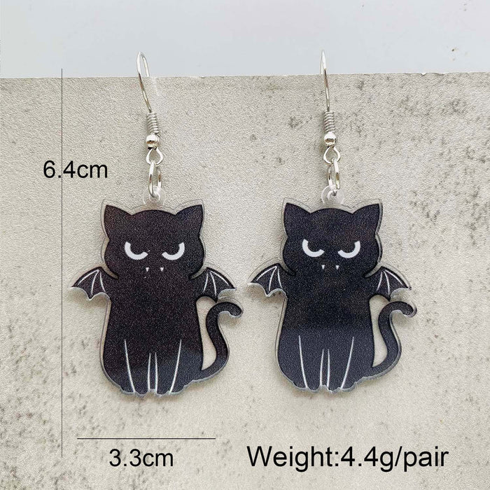 Wholesale  Earrings Cartoon Cat Horror Pumpkin Ghost Acrylic Earrings  Gift