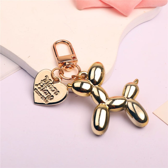 Wholesale Balloon Dog Keychain Alloy Love DIY Phone Case Chain airpods Protective Cover Earphone Case Hanging Decoration