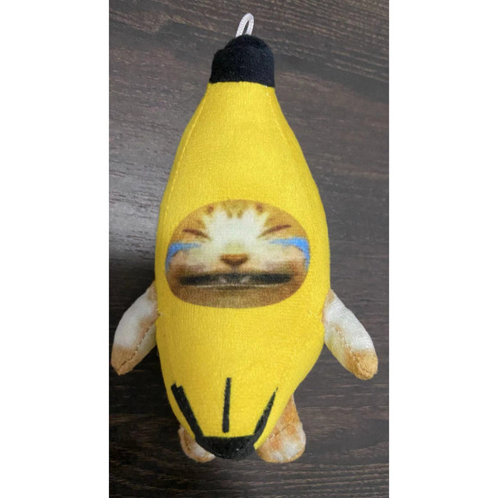 Wholesale Banana cat doll crying cat happy meow pendant can only make sounds funny trick keychain pendant