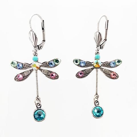 Wholesale Fashionable dragonfly earrings with temperament, long and simple colored diamond earrings, wholesale of ear accessories