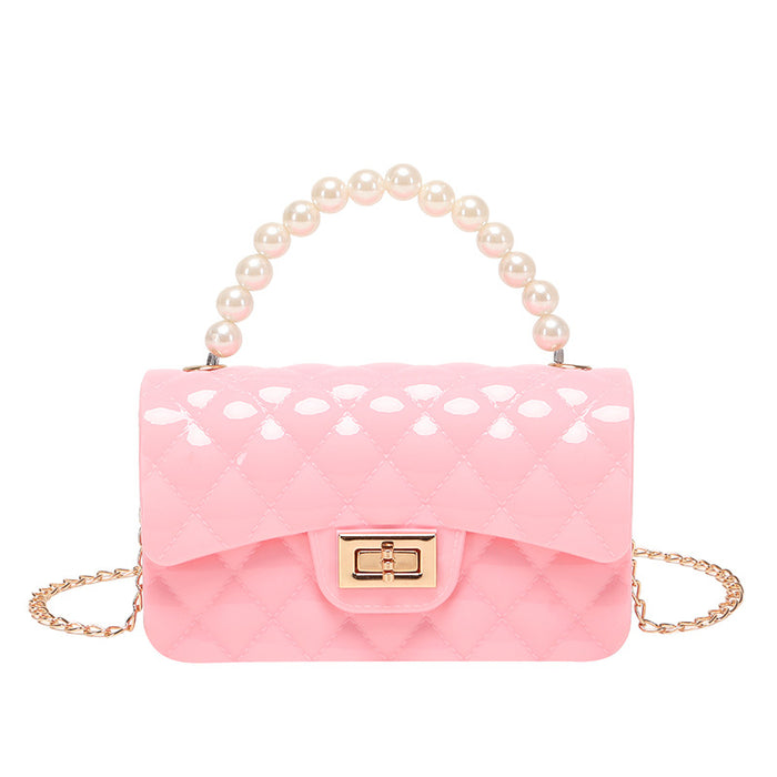 Wholesale Sweet Handbag Pearl Jelly Bag Candy Color Ladies Handbag Trendy New Women's Bag JDC-HB-HongY002