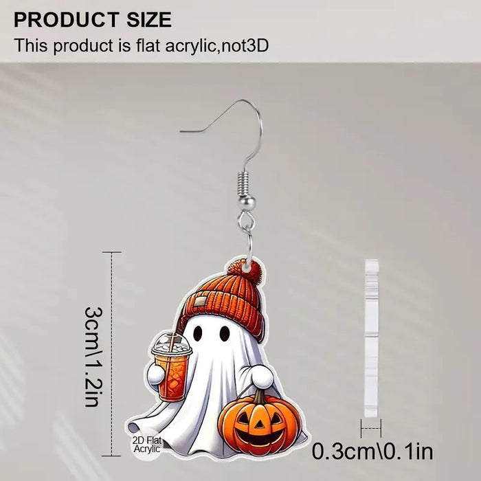 Wholesale Trendy  Pumpkin Ghost Acrylic Earrings Fashion Accessory MOQ≥2