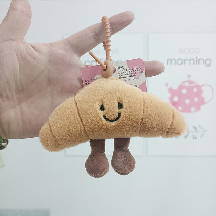 Wholesale Cartoon Baguette Croissant Plush Doll Pendant Doll Bread Keychain School Bag Pendant