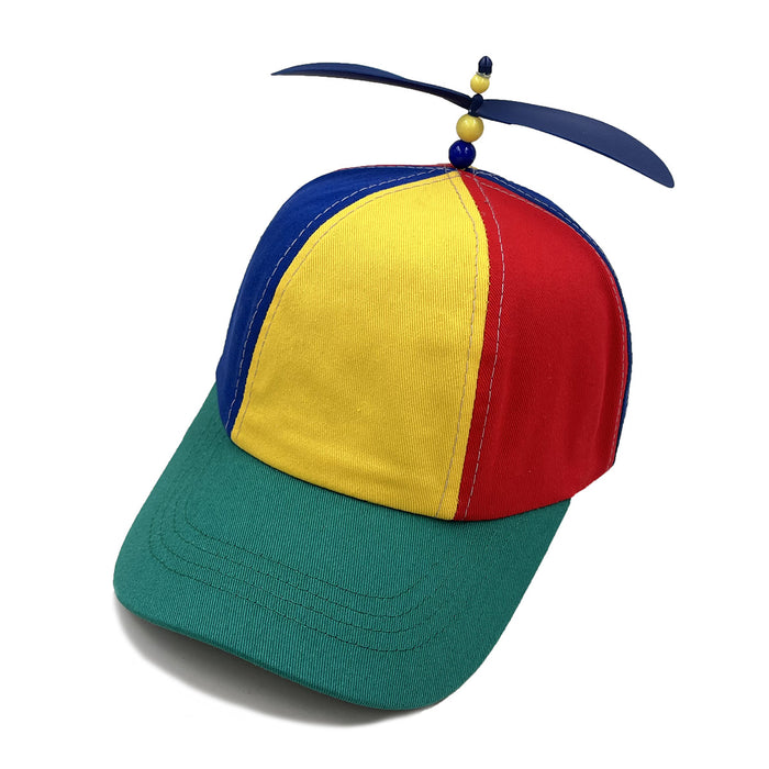 Wholesale Rainbow patchwork bamboo dragonfly propeller soft-top baseball cap
