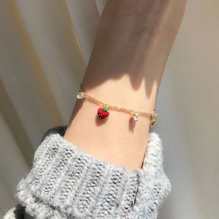 Wholesale Strawberry pendant bracelet