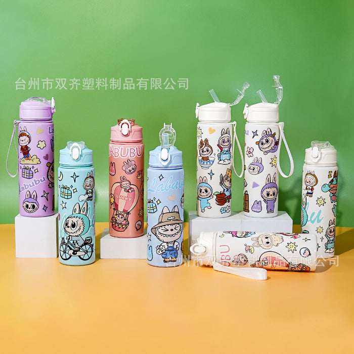 Wholesale Cute Straw Water Cup Cartoon Water Cup with Lanyard