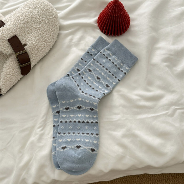 Wholesale Pure cotton socks, children's bow, heart, middle tube, stacked socks, retro style