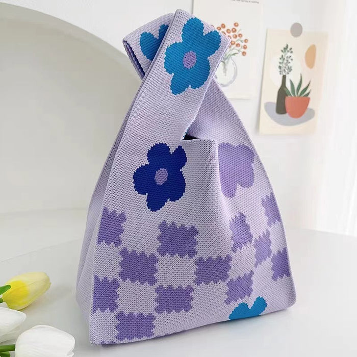 Wholesale New niche designer's flower themed knitted bag, handbag, handbag, and gift bag