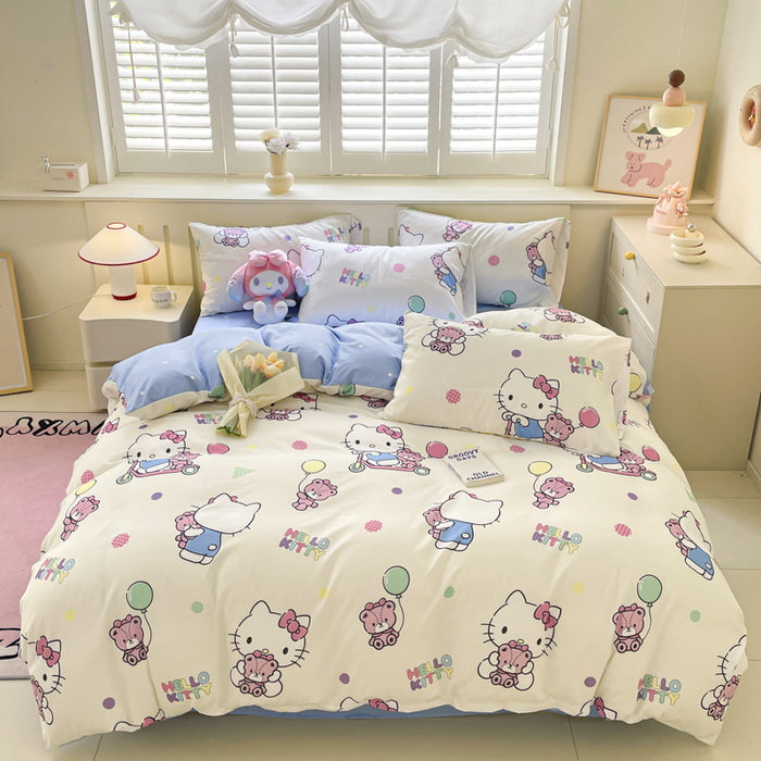 Wholesale A-level Cloud Washed Cotton Cute Cartoon Girl Heart Dormitory Bed Sheets JDC-SEE-AiErMei004