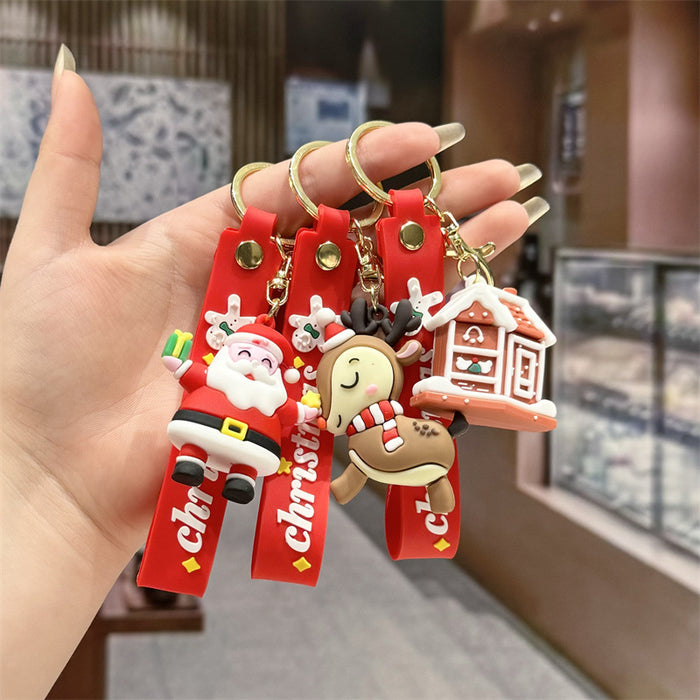 Wholesale Cartoon Christmas Silicone Doll Keychain JDC-KC-HaoXi001