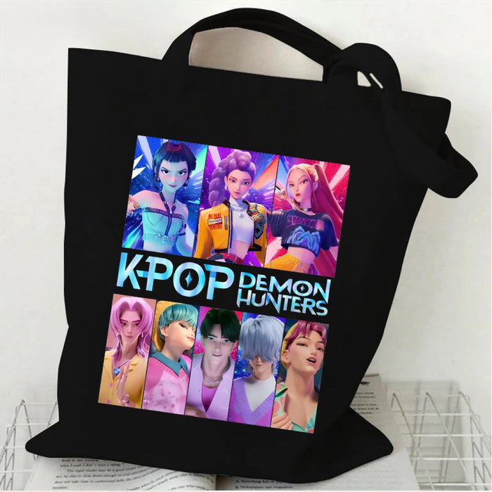 Wholesale 40cm* 34cm K-POP printed canvas large capacity handbags
