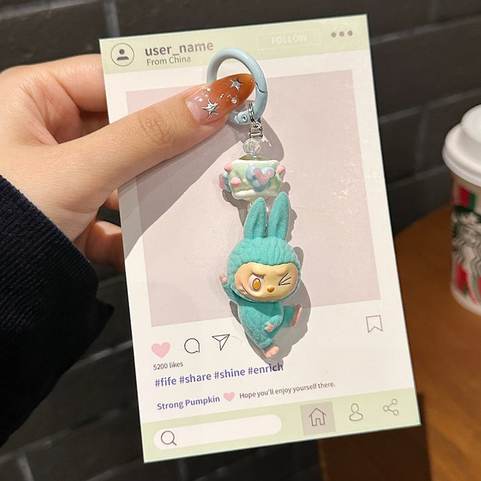 Wholesale Lazy Yoga Series Mobile Phone Chain Stuffed Trendy Light Luxury Bag Pendant Car Keychain