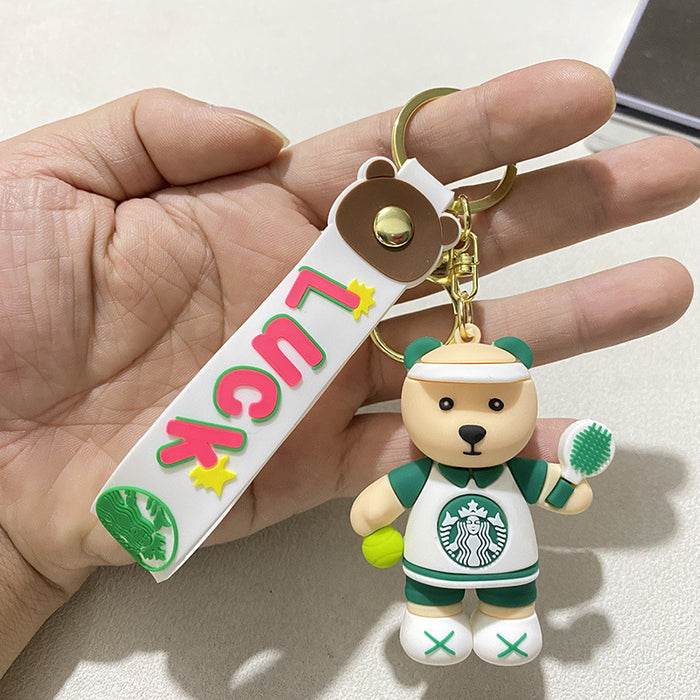 Wholesale Bear Fitness Keychain Bag Pendant Doll