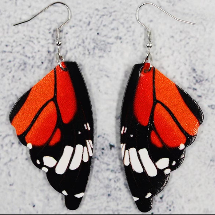 Wholesale Acrylic Butterfly Wing Earrings Colorful Cartoon Design Fashion Jewelry Accessory