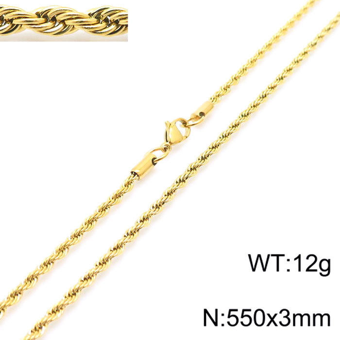 Wholesale Trendy Twist Chain Necklace Titanium Steel Jewelry