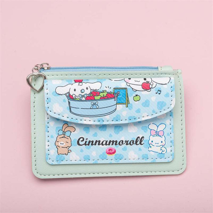 Wholesale PU Card Holder with Cartoon Print Heart Buckle Keychain Trendy Everyday Accessory