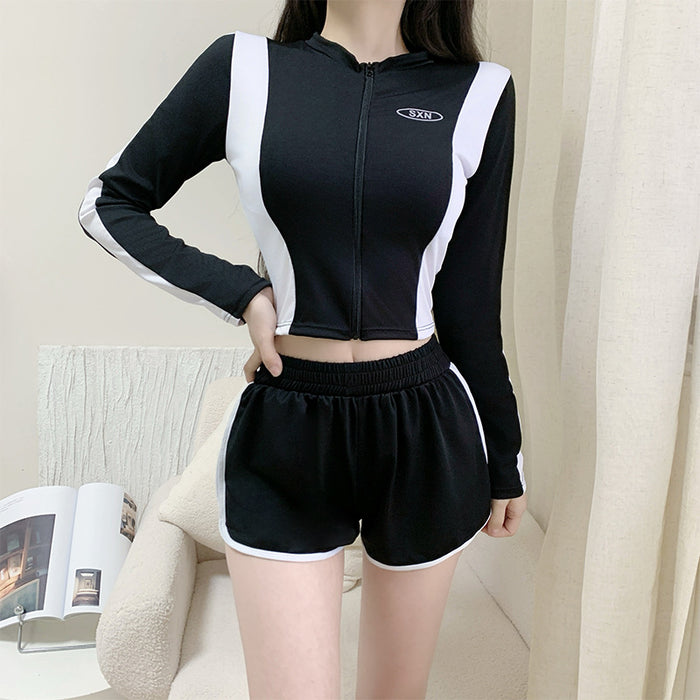 Wholesale Swimsuit Women's Split Long-sleeved Sports Three-piece Suit Korean-style
