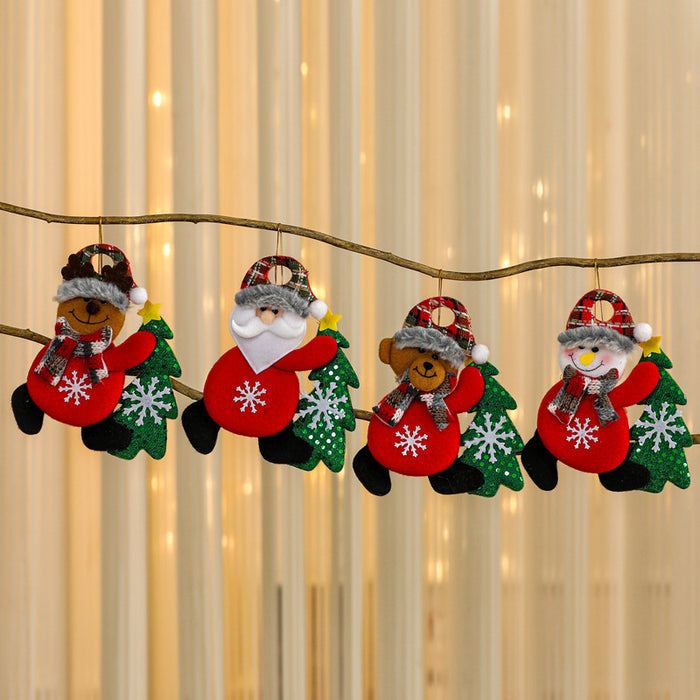 Wholesale Christmas Decorations Small Pendant Christmas Tree Fabric Pendant Elder Elk Doll Small Hanging Window Small Pendant