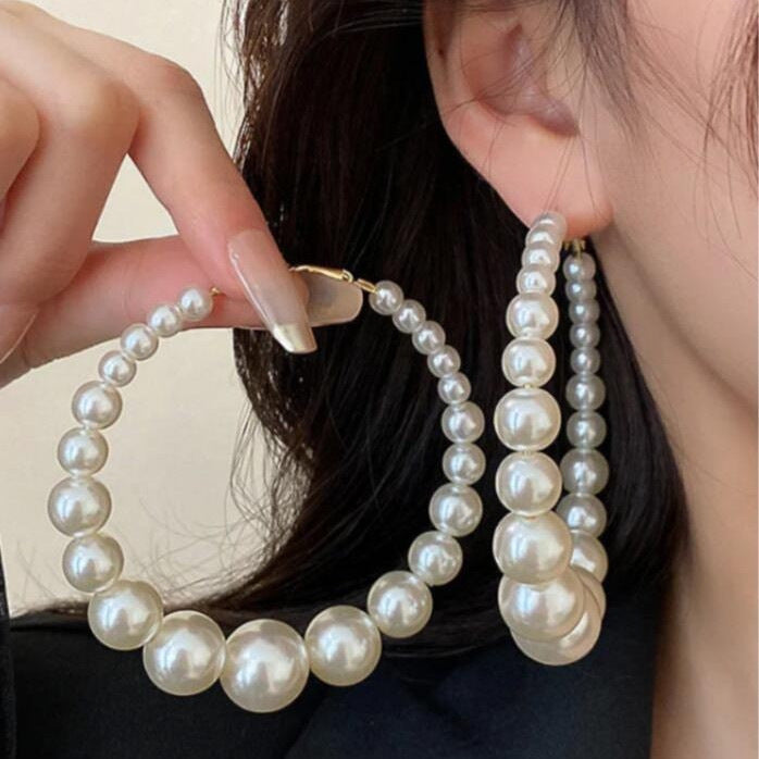 Wholesale Exaggerated oversized pearl earrings
