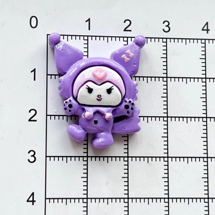 Wholesale Cartoon bright oil library purple resin accessories  jewelry mobile phone case refrigerator patch hair accessories material