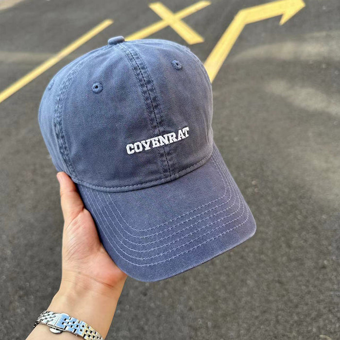 Wholesale New embroidered purple hat, women's baseball cap, widened brim, duckbill cap, couple sun hat, men's