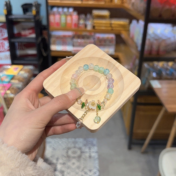 Wholesale Colorful Crystal Flower Bracelet Sunflower Beaded Students Gift Bestie Bracelet