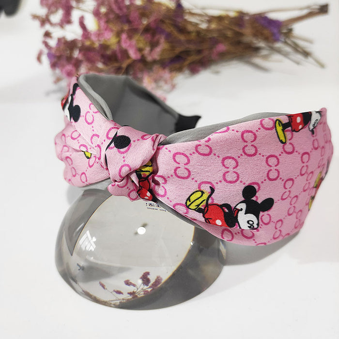 Wholesale New women's fabric headband hair accessory cartoon cute and versatile printed ponytail headband