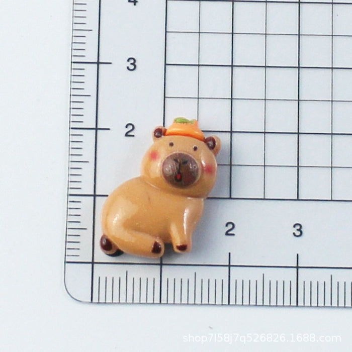 Wholesale Cartoon Capybara Material Trinkets Cream Glue Accessories Handmade Capibara Resin Accessories Patch Hairpin