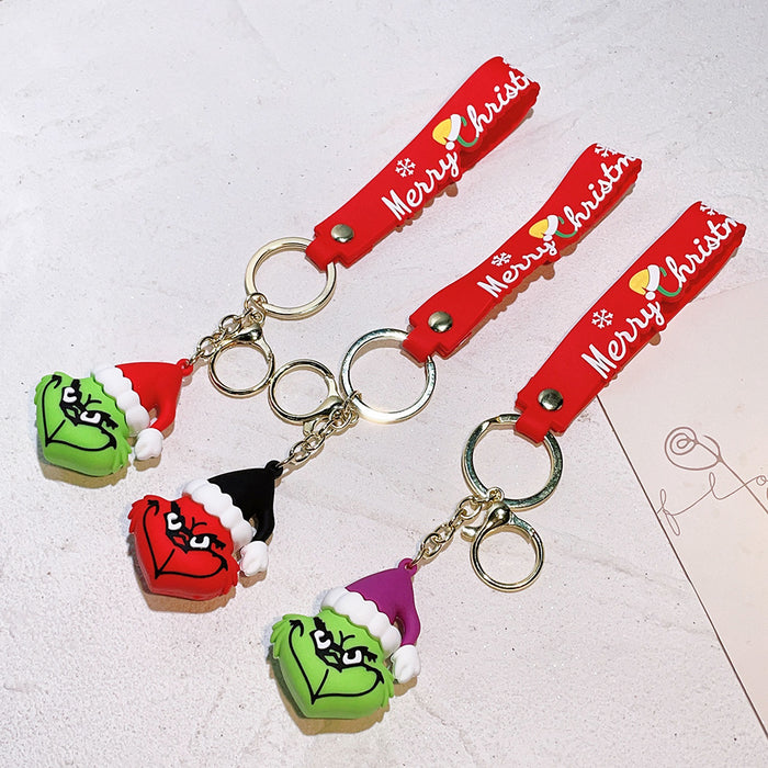 Wholesale Christmas Silicone Cartoon Doll Keychain JDC-KC-QiChao068