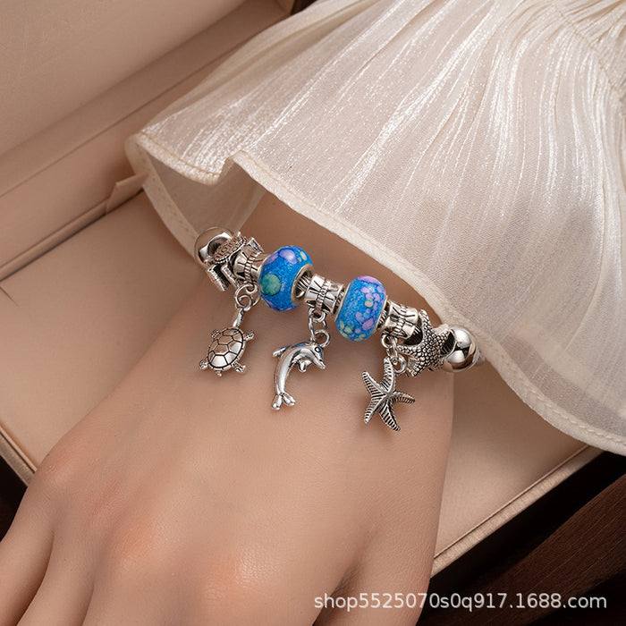 Wholesale Stainless Steel Bracelet Love Bear DIY Beaded Open Bracelet Multi-element sy Crystal Bracelet