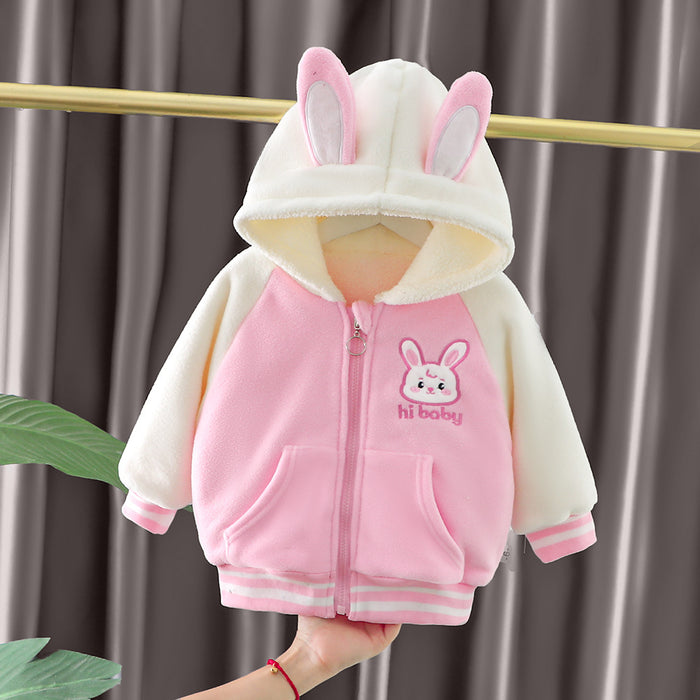 Wholesale Cartoon Bunny Autumn and Winter Plush Children's Clothes JDC-CTS-MianY003