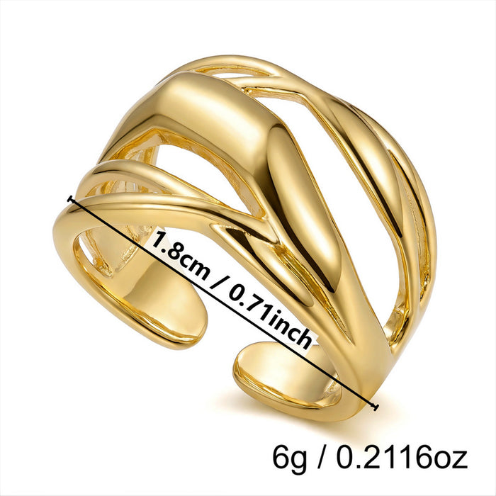 Wholesale Geometric Stackable Ring with Zircon Copper Plated Fashion Jewelry Accessory