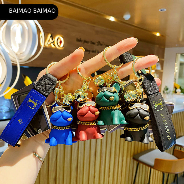 Wholesale Original Bulldog Keychain Cute Creative Resin Doll Keychain Bag Pendant