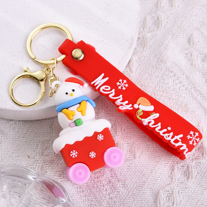 Wholesale Cute soft rubber Christmas keychain