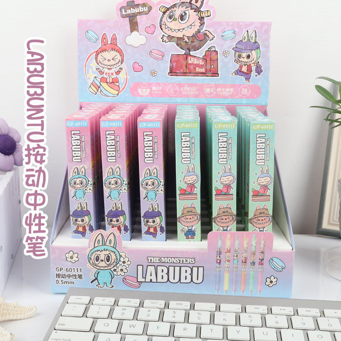 Wholesale 6pcs Push pen color non-slip silicone writing pen students daily examination pen black gel pen