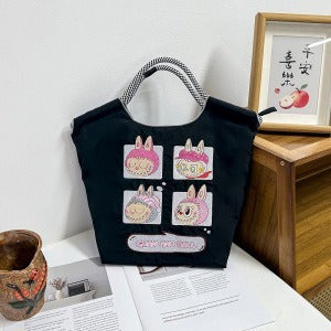 Wholesale Zippered Embroidered Shoulder Bag Waterproof Nylon Messenger Bag Handheld Canvas Bag