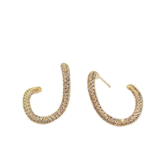 Wholesale Copper Full Diamond Zircon Earrings JDC-ES-QLX078