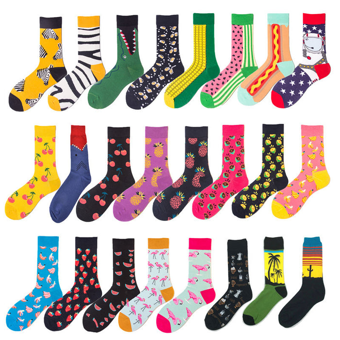 Wholesale Socks Men's Cotton Socks Long Tube Foreign Trade Socks Mid-tube Autumn and Winter Trend Oil Painting European and American Jk Net Celebrity Socks JDC-SK-CG005