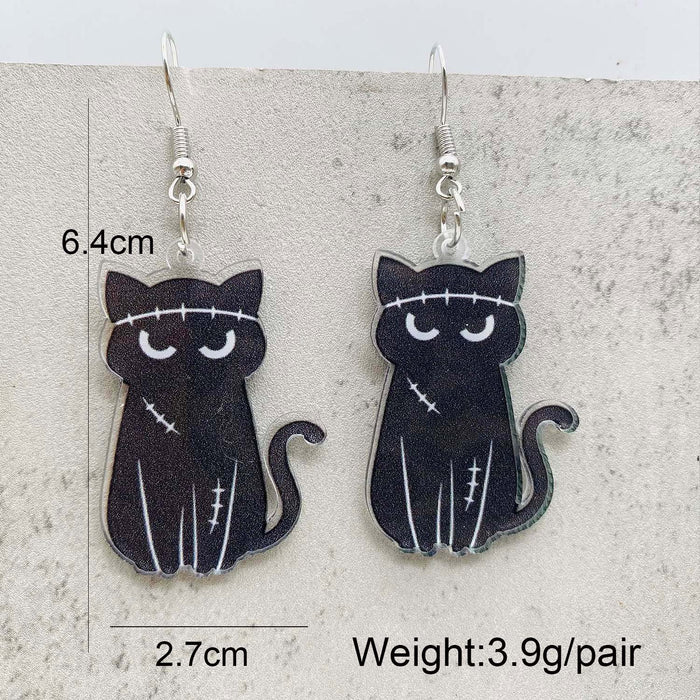 Wholesale  Earrings Cartoon Cat Horror Pumpkin Ghost Acrylic Earrings  Gift