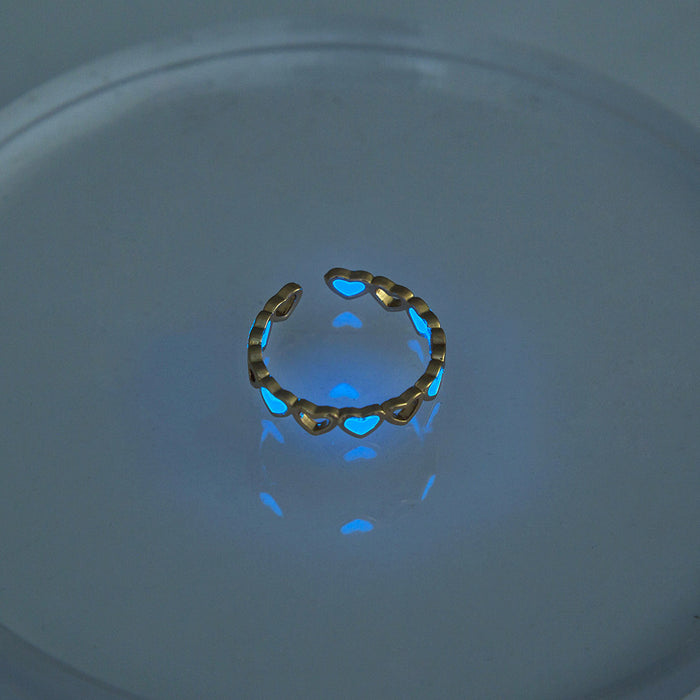 Wholesale glowing star ring luminous five-pointed star ring