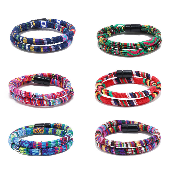 Wholesale Ethnic Style Men and Women Bracelet Colorful Fabric JDC-BT-XH028